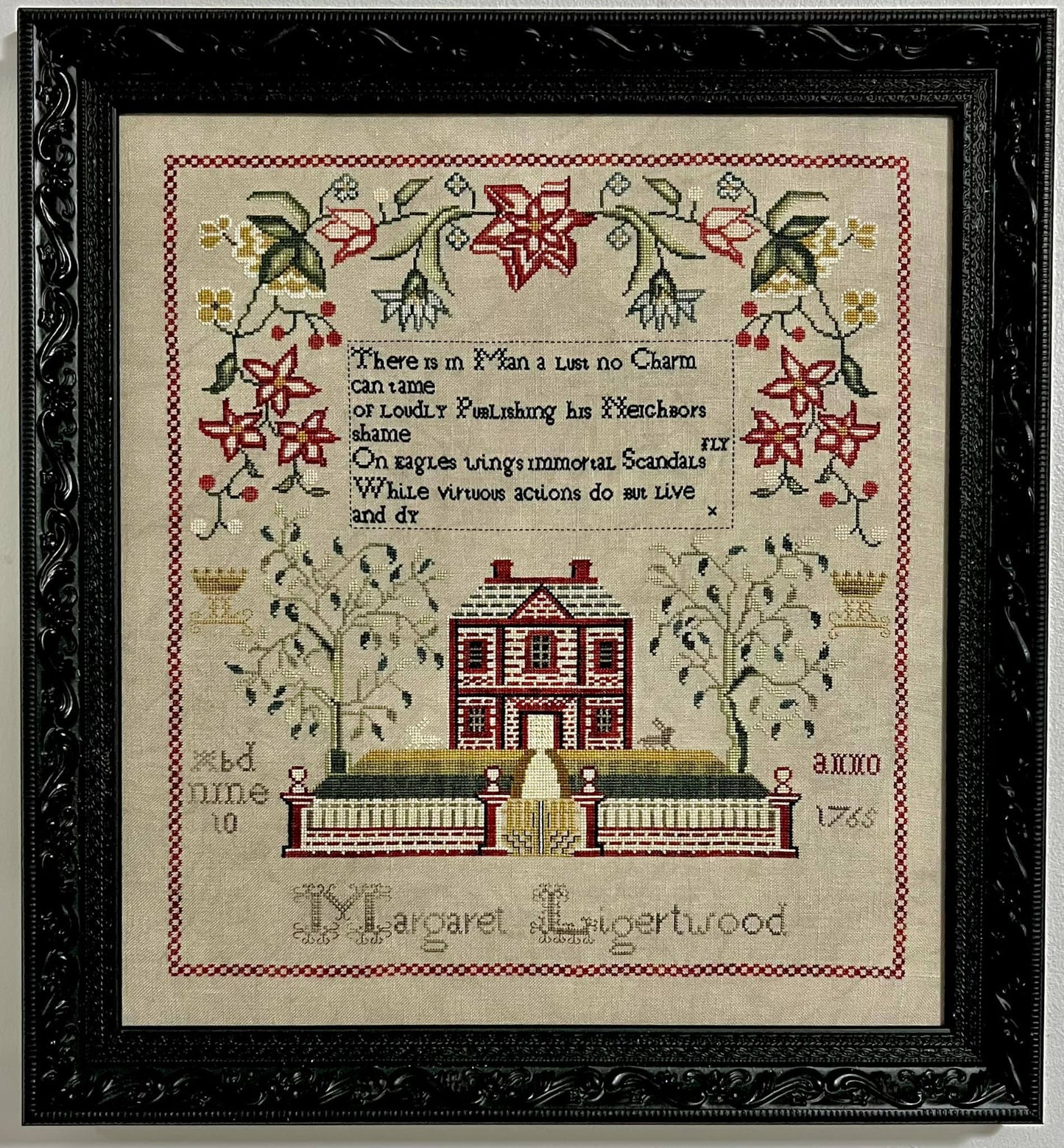 Margaret Ligertwood 1765 - Reproduction Sampler by Fox & Rabbit