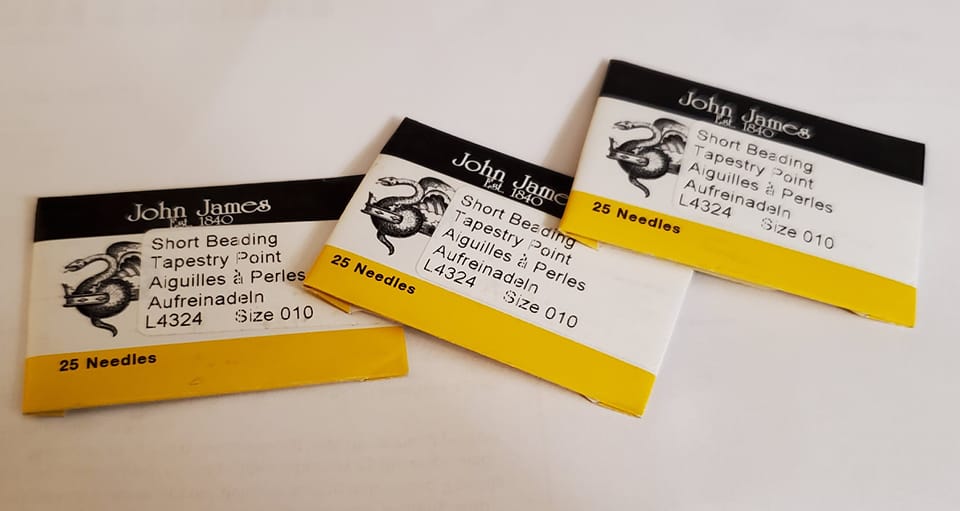 John James Short Beading Tapestry Point Needles - Size 10