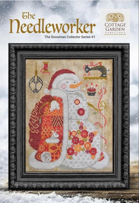 Snowman Collector #1 The Needleworker - Cross Stitch Pattern by Cottage Garden Samplings
