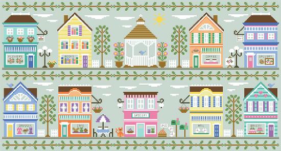 Main Street - Bakery - Cross Stitch Pattern by Country Cottage Needleworks