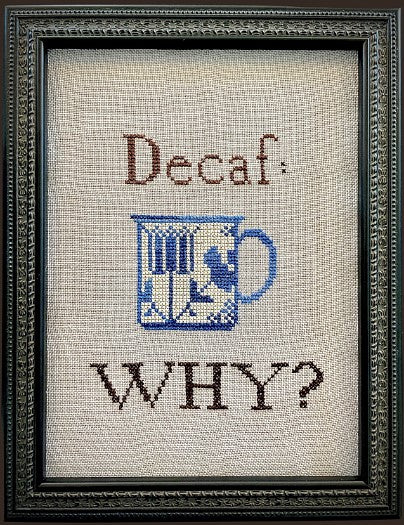 Coffee Definitions 'Decaf' - Cross Stitch Pattern by Aury TM