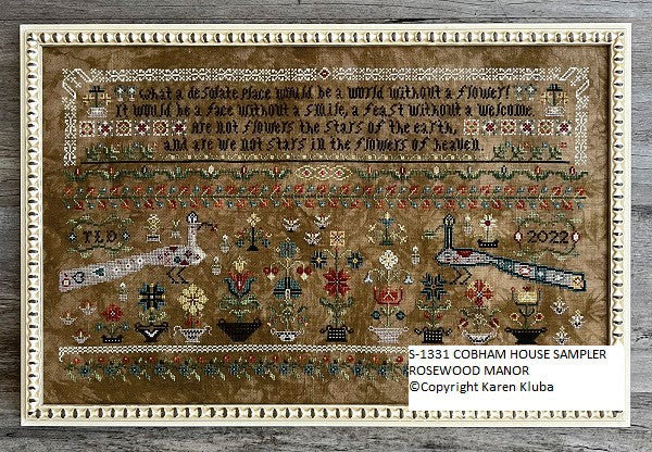Cobham House Sampler - Cross Stitch Pattern by Rosewood Manor