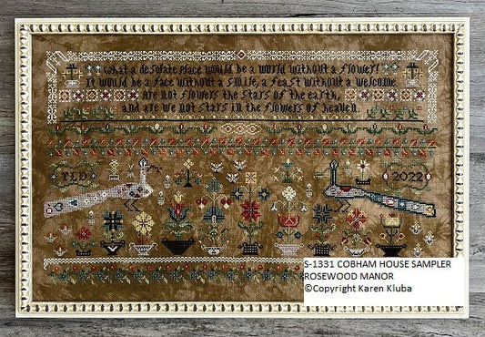 Cobham House Sampler - Cross Stitch Pattern by Rosewood Manor