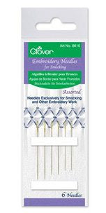 Clover Embroidery Needles for Smocking - Gold Eye