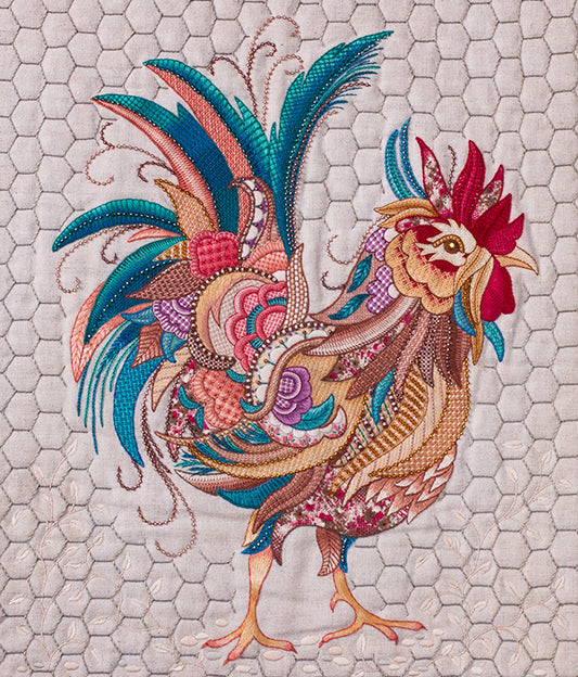 Colin the Rooster from Crewel Birds