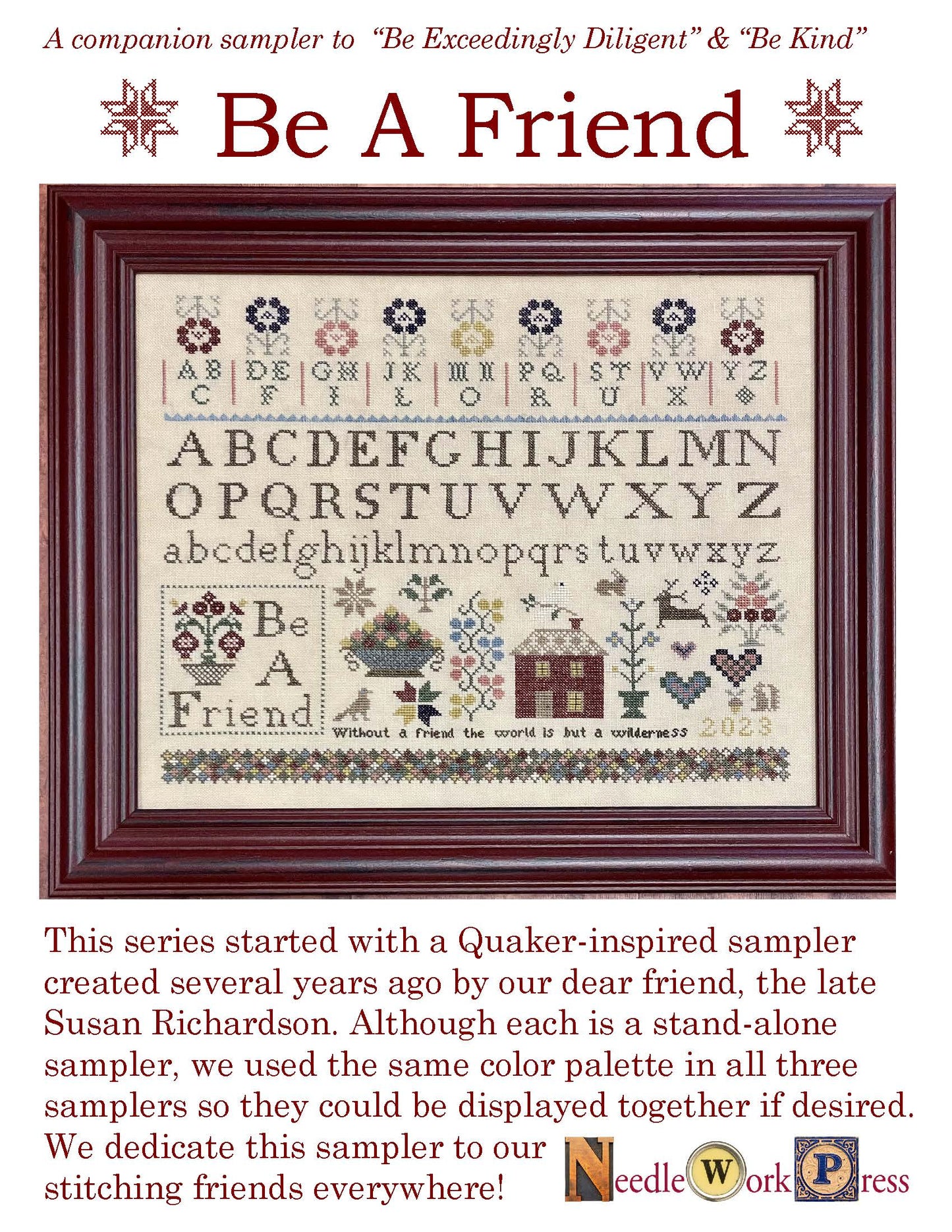 Be A Friend Sampler - Cross Stitch Pattern by Needlework Press
