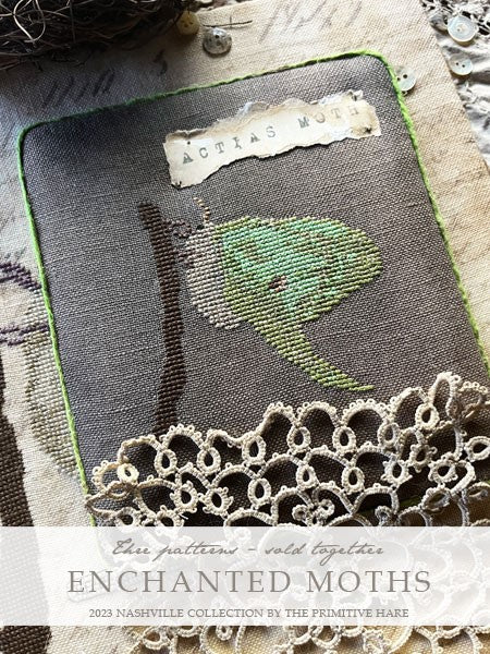 Enchanted Moths - Cross Stitch Pattern by Primitive Hare