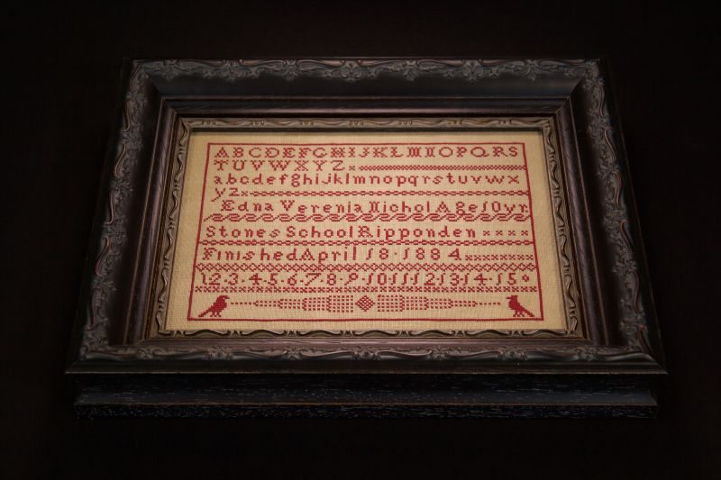 Edna Verenia Nichol 1884 ~ Reproduction Sampler Pattern by Hands Across the Sea Samplers