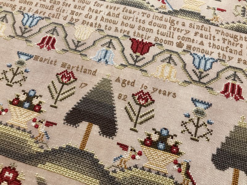 Hariet Hartland 1782 ~ Reproduction Sampler Pattern by Hands Across the Sea Samplers
