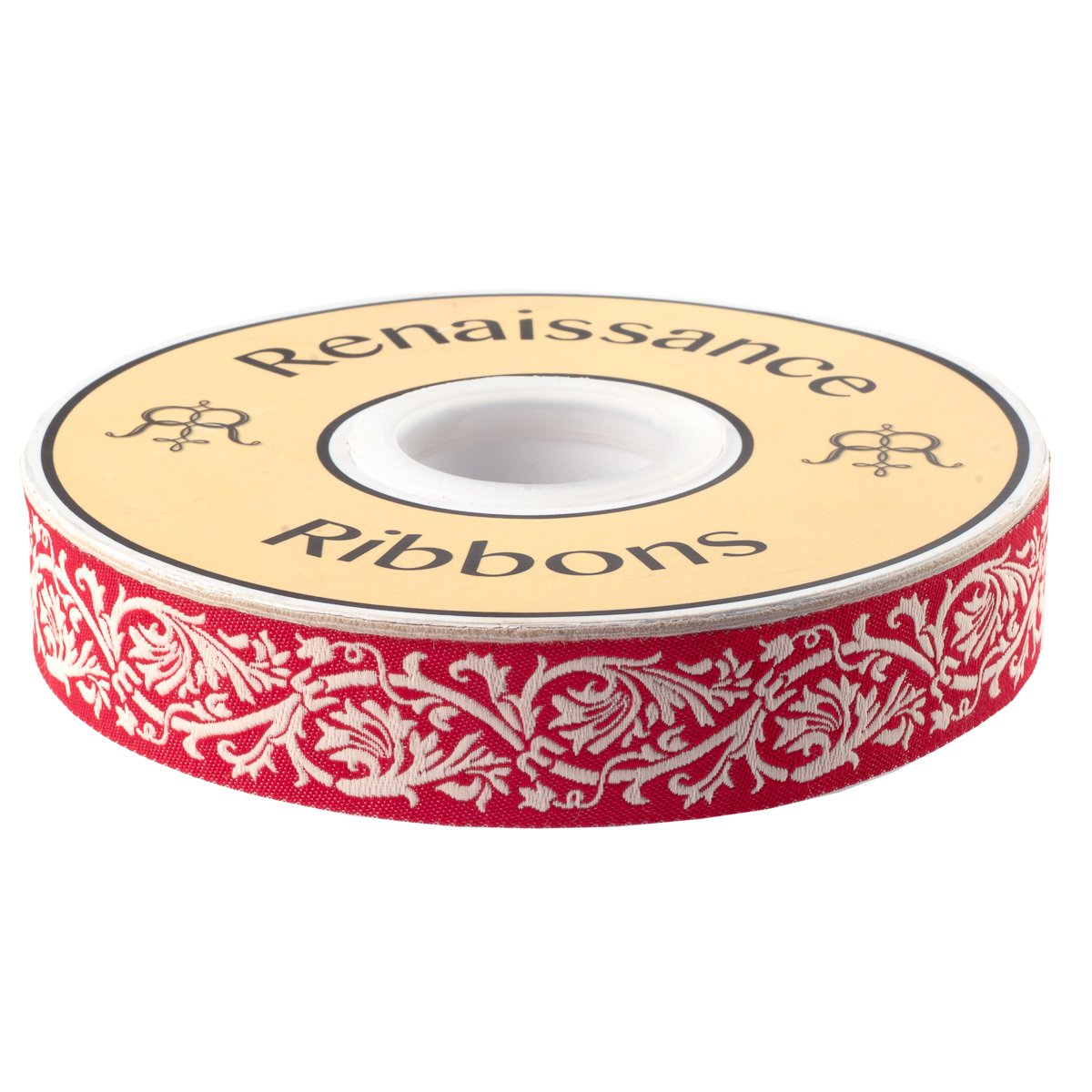 Red Brocade - 7/8" Ribbon by French General