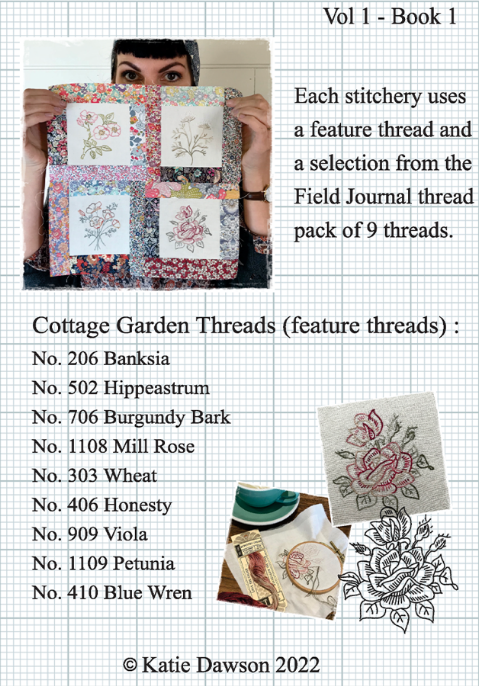 Field Journal Quilt Stitchery Patterns - Volume 1 - Cottage Garden Threads