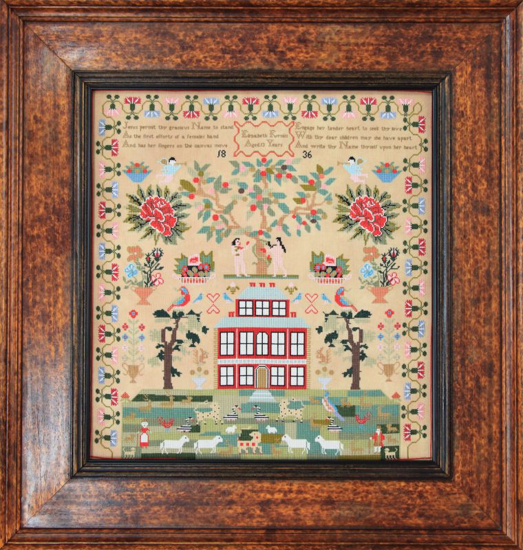 Elizabeth Furniss 1836 ~ Reproduction Sampler Pattern by Hands Across the Sea Samplers