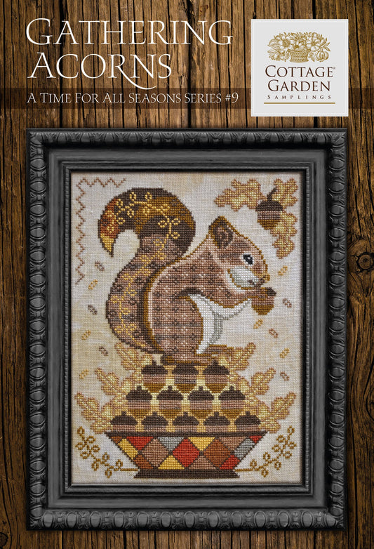 Time for All Seasons 9 - Gathering Acorns - Cross Stitch Pattern by Cottage Garden Samplings