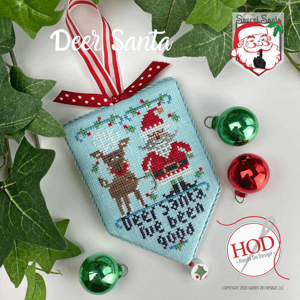 Deer Santa - Cross Stitch Pattern by Hands On Design