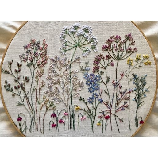 Herb Garden Embroidery Design - Printed Panel by Roseworks