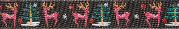 Deer and Tree on Black Ribbon - designed by Jessica Jones