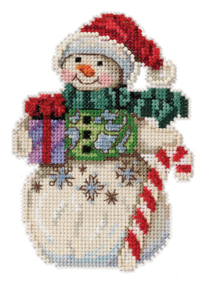 Snowman with Candy Cane - Mill Hill Ornament Kit