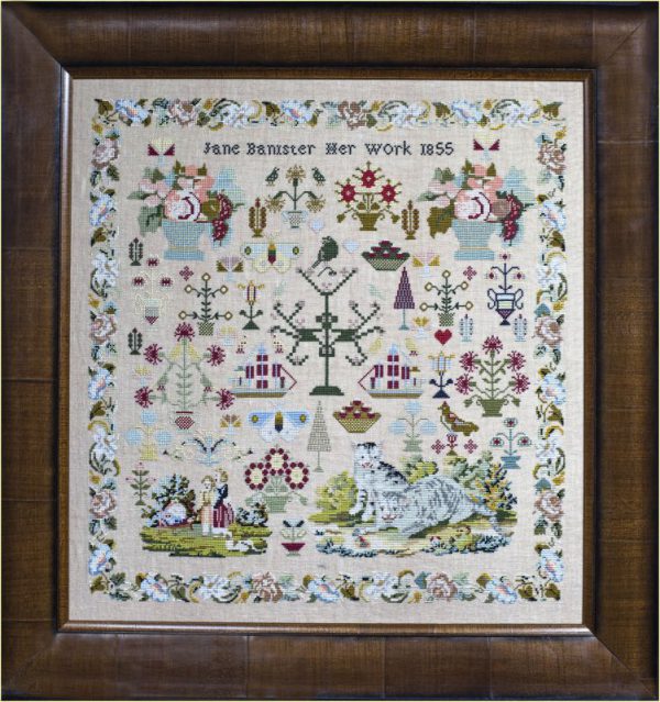 Jane Bannister 1855 ~ Reproduction Sampler Pattern by Hands Across the Sea Samplers