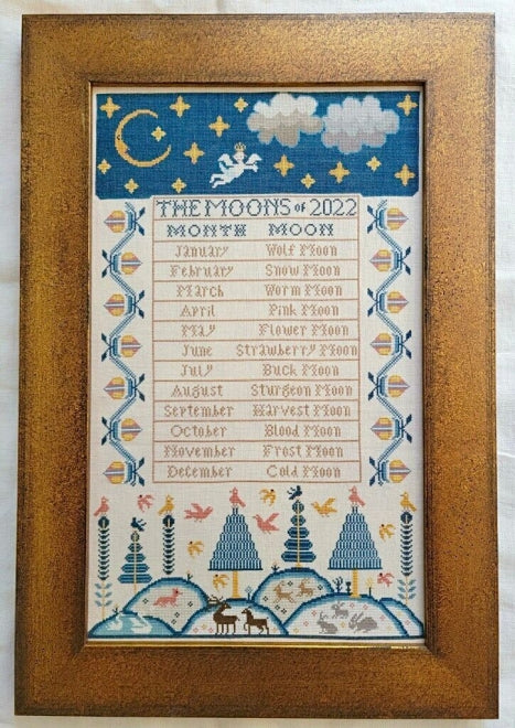 The Moons of 2022 - Cross Stitch Pattern by Kathy Barrick