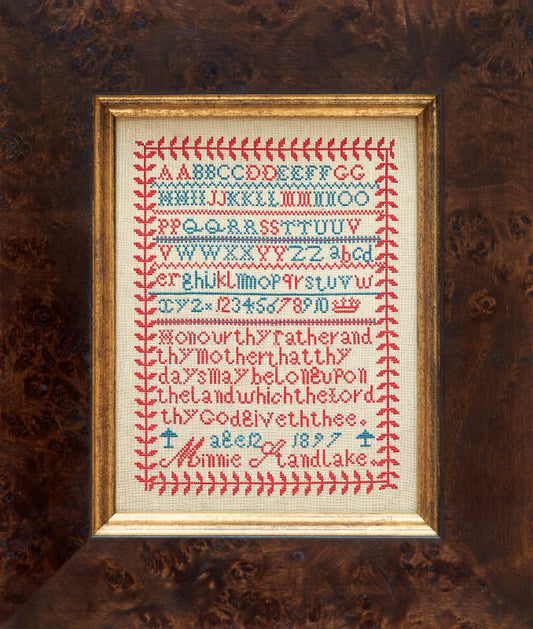 Minnie Standlake 1897 ~ Reproduction Sampler Pattern by Hands Across the Sea Samplers (PDF)