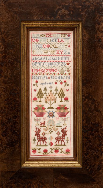 Harriet Godhard 1817 ~ Reproduction Sampler Pattern by Hands Across the Sea Samplers