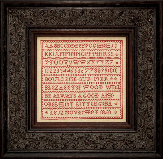 Elizabeth Wood 1850 ~ Reproduction Sampler by Hands Across the Sea Samplers