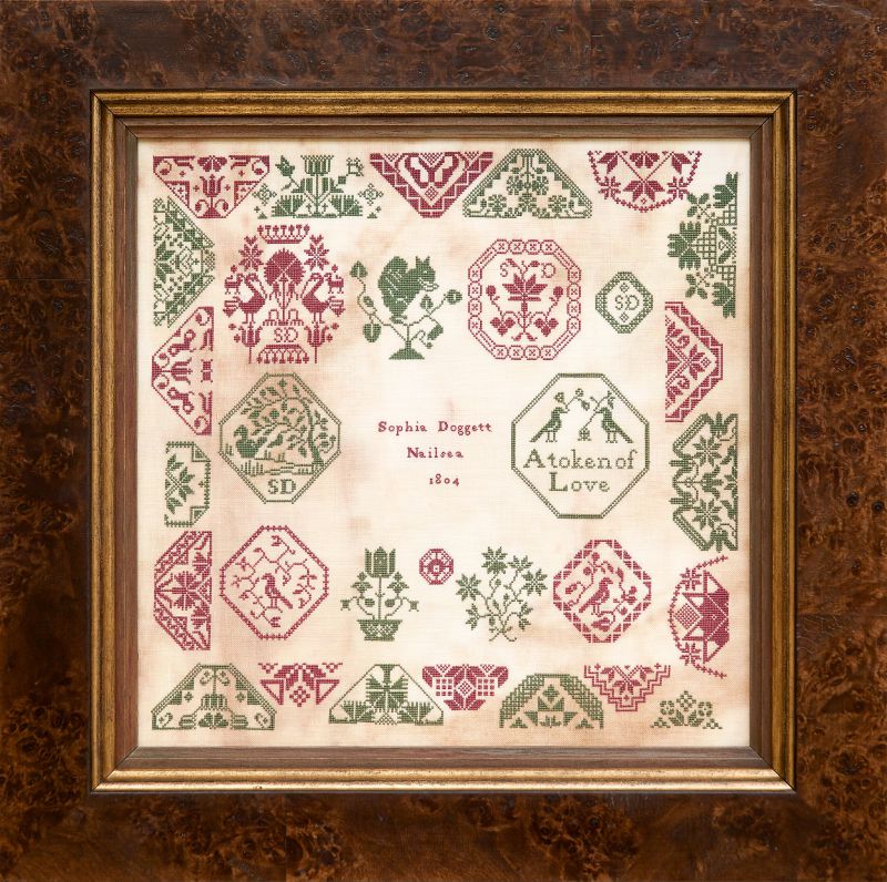 Sophia Doggett 1802 ~ Reproduction Sampler Pattern by Hands Across the Sea Samplers