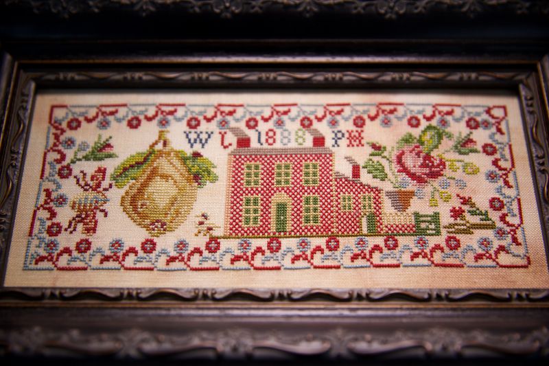 The Rose and The Giant Pear - Reproduction Sampler Pattern by Hands Across the Sea Samplers