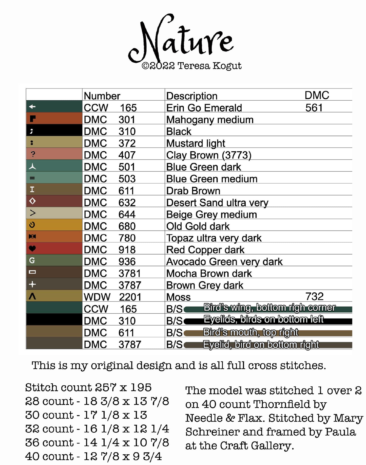 Nature - Cross Stitch Pattern by Teresa Kogut