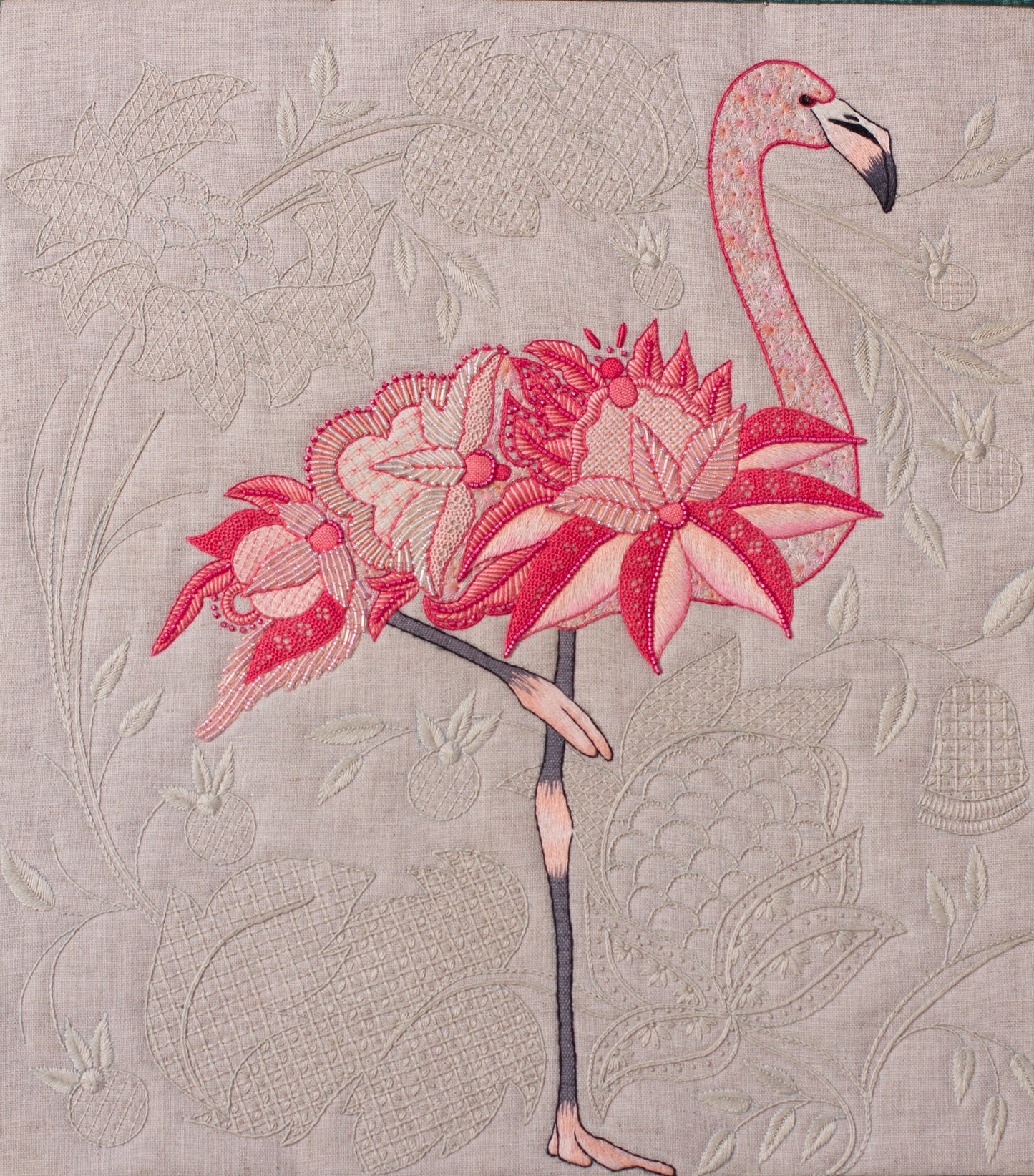 Nigel the Flamingo from Crewel Birds