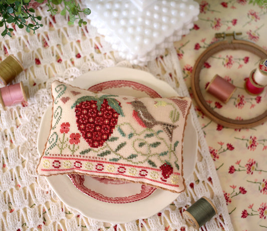 Strawberry Faire - Cross Stitch Pattern by October House Fiber Arts