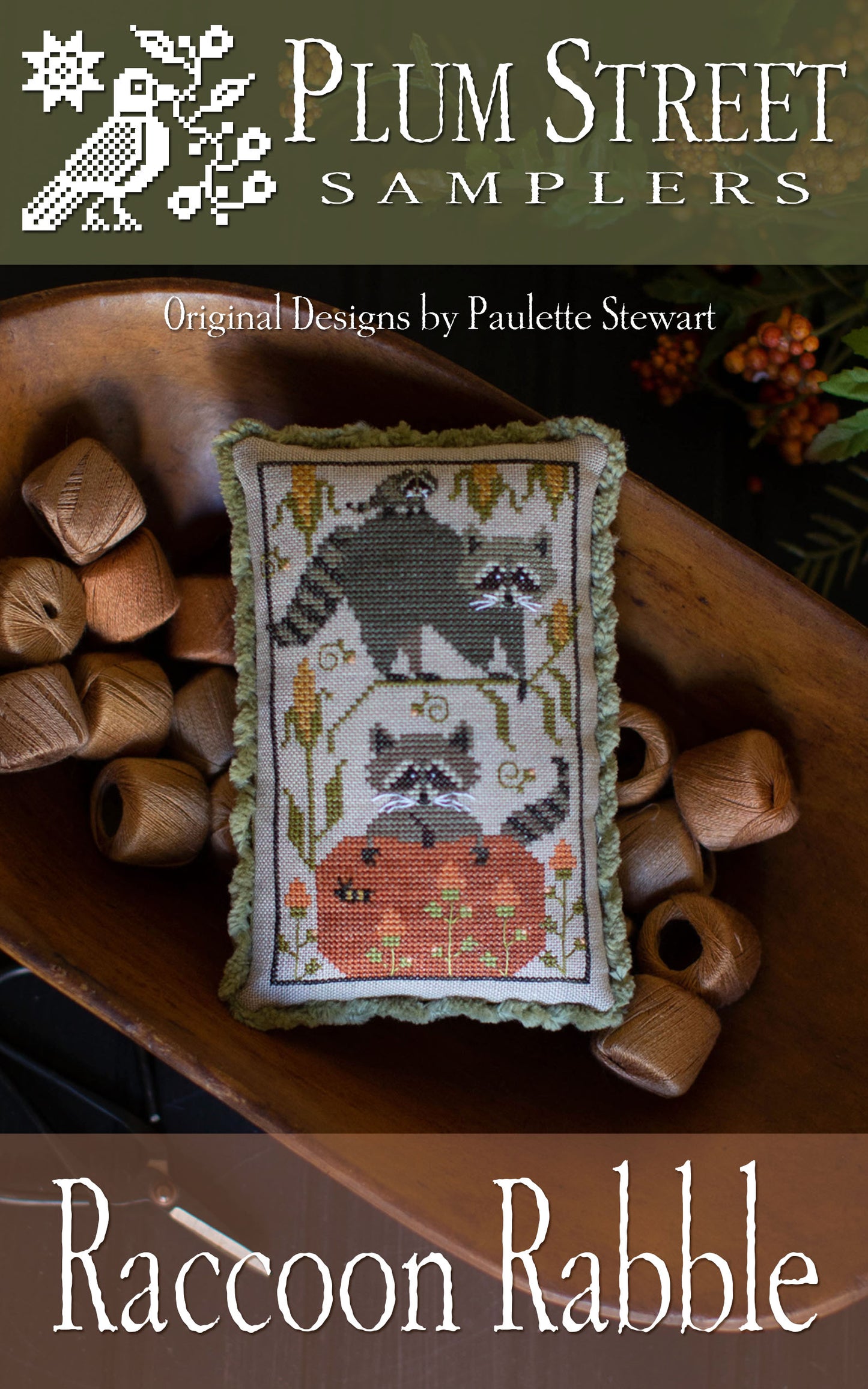 Racoon Rabble - Cross Stitch Pattern by Plum Street Samplers