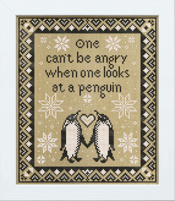 Ruskin's Penguins -Cross Stitch Pattern by Modern Folk Embroidery