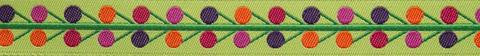 Mini Dots on Lime Ribbon 16mm by Sue Spargo