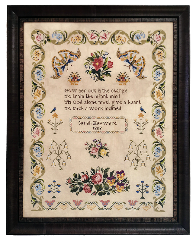 Sarah Hayward 1859 - Reproduction Sampler by Fox & Rabbit Designs
