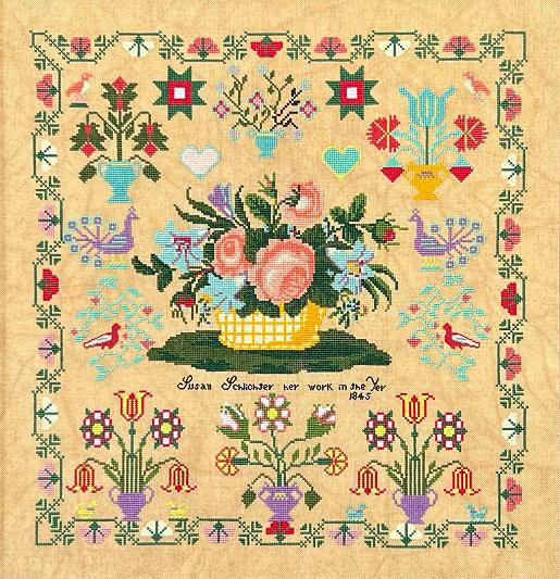 Susan Schlitcher 1845 - Reproduction Sampler by Queenstown Samplers