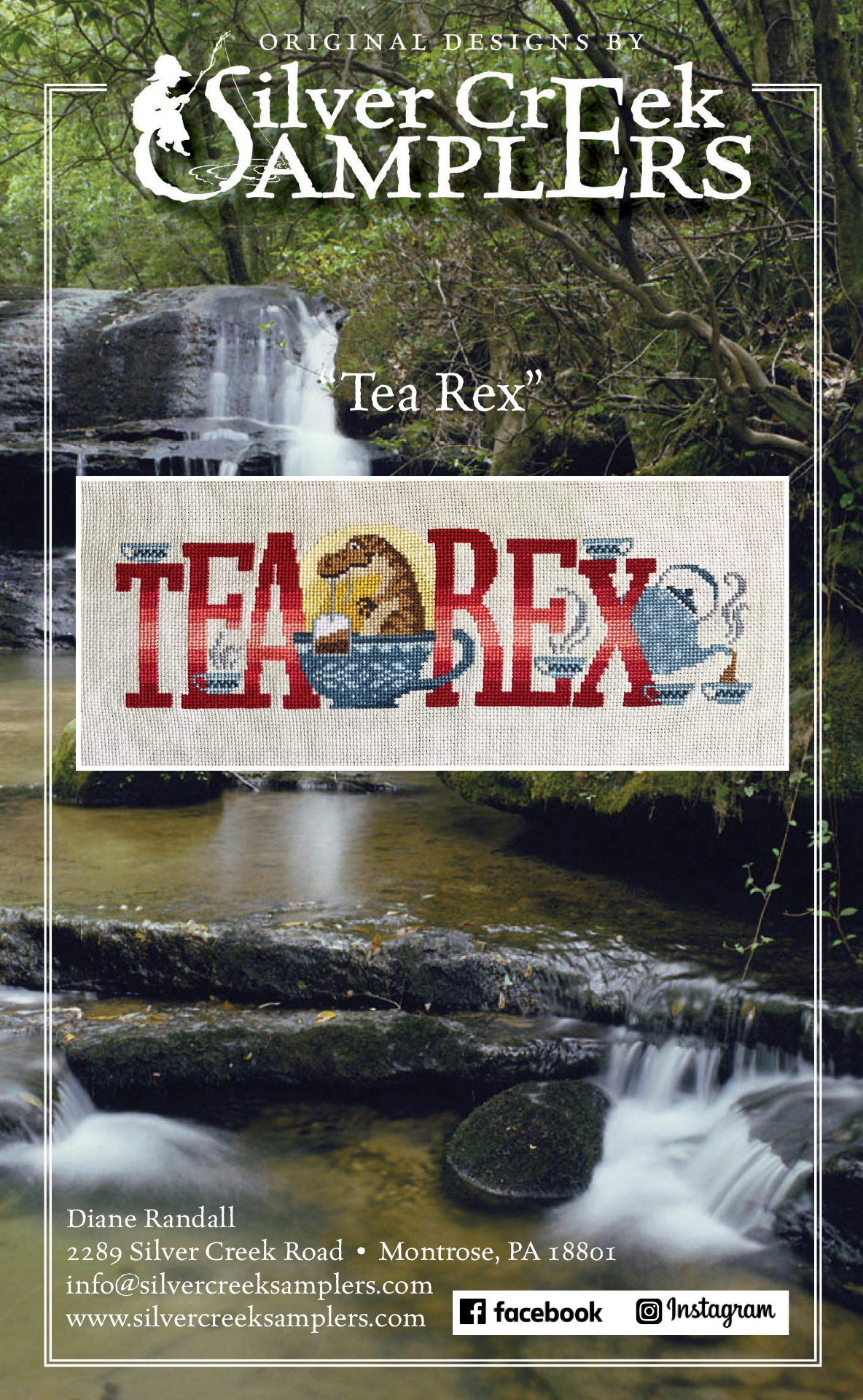 Tea Rex - Cross Stitch Pattern by Silver Creek Samplers