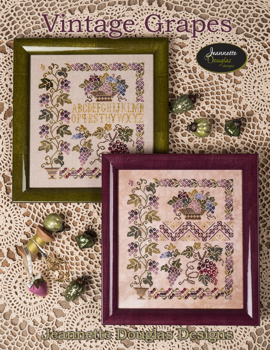 Vintage Grapes - Cross Stitch Pattern by Jeannette Douglas