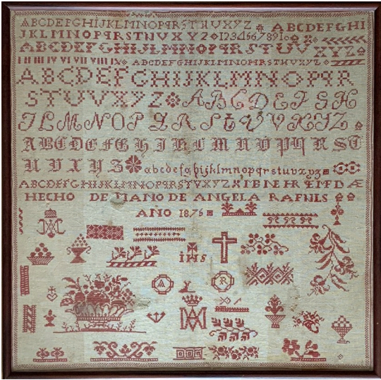 Angela Rafuls 1875 - Reproduction Sampler by Reflets de Soie