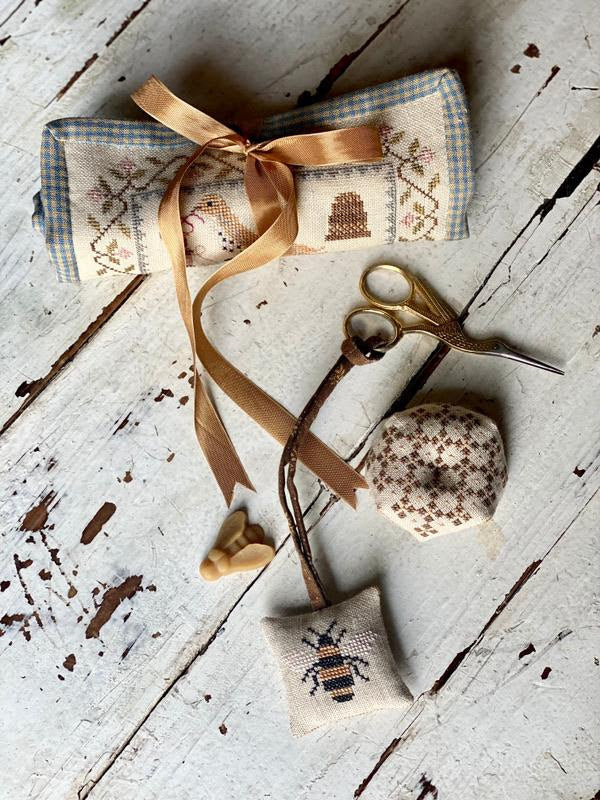 Bees & Birds Sewing Roll, Biscornu & Fob - Cross Stitch Pattern by Stacy Nash