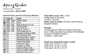 Spring Quaker - Cross Stitch Pattern by Lila's Studio