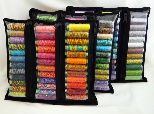 THREAD STORAGE - (3) CLEAR SIX POCKET/ZIPPER POUCH - ALLIUM