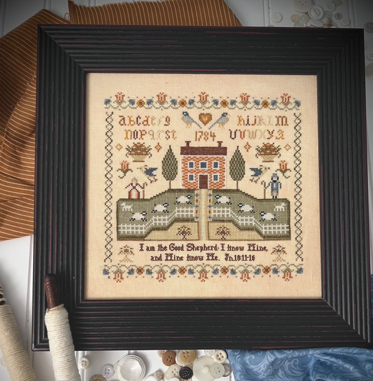 Good Shepherd Sampler - Cross Stitch Pattern by Annie Beez Folk Art