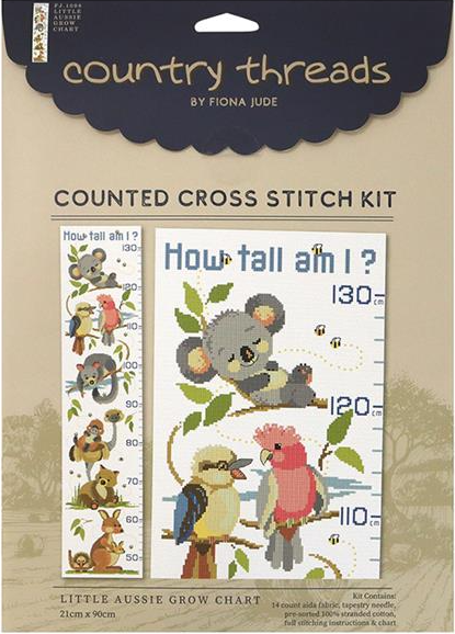 Little Aussie Grow Chart- Cross Stitch Kit by Country Threads