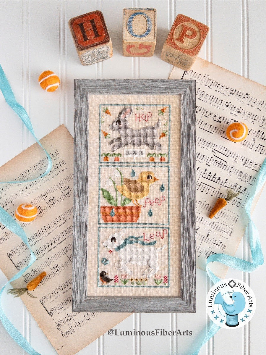 Hop Peep Leap - Cross Stitch Pattern by Luminous Fiber Arts
