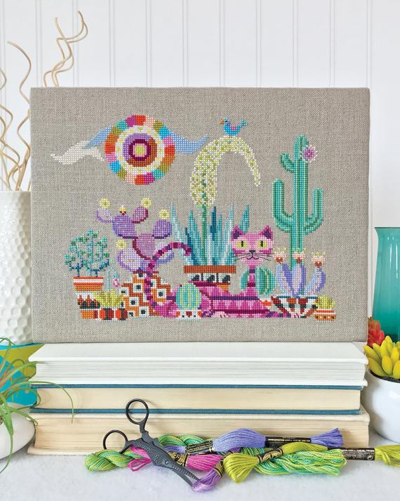 Cactus Cat - Cross Stitch Pattern by Satsuma Street