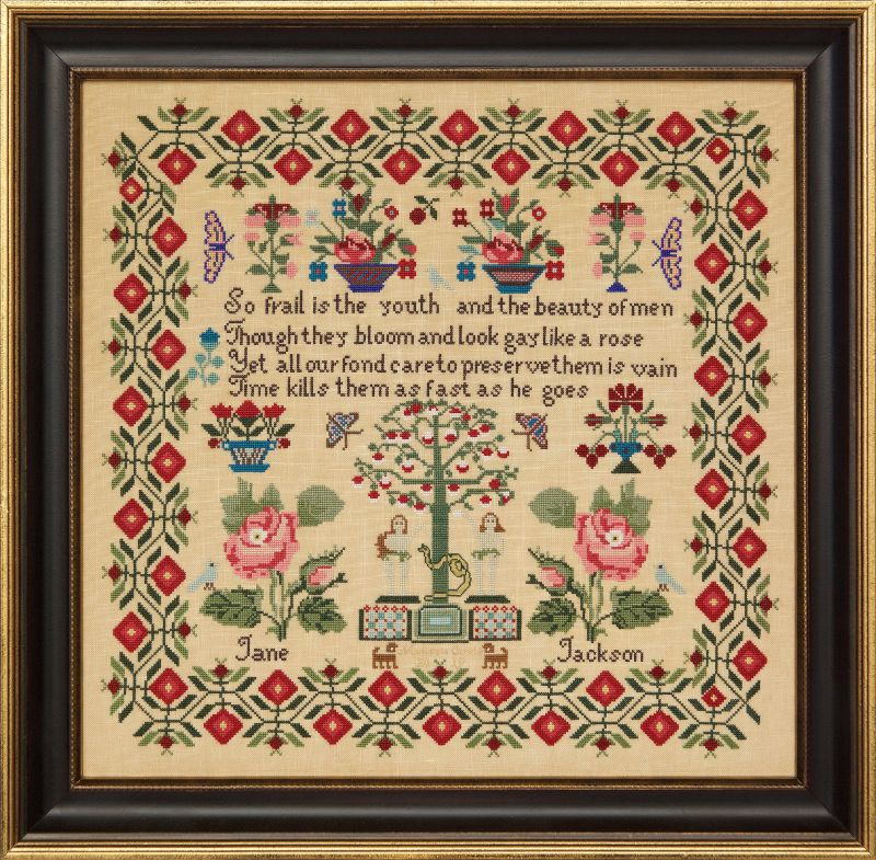Jane Jackson ~ Reproduction Sampler Pattern by Hands Across the Sea Samplers