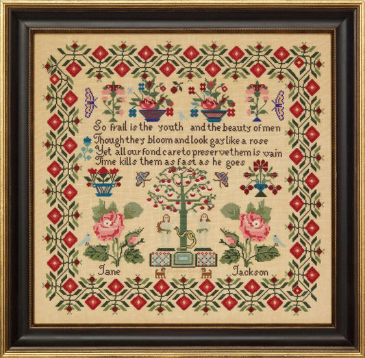 Jane Jackson ~ Reproduction Sampler Pattern by Hands Across the Sea Samplers