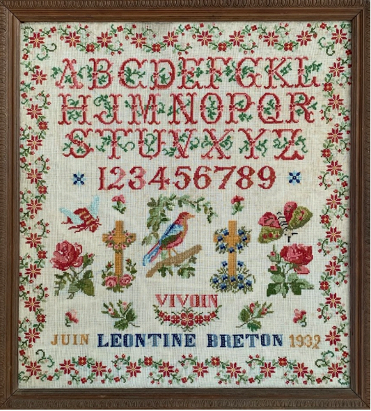 Leontine Breton 1932 - Reproduction Sampler by Reflets de Soie
