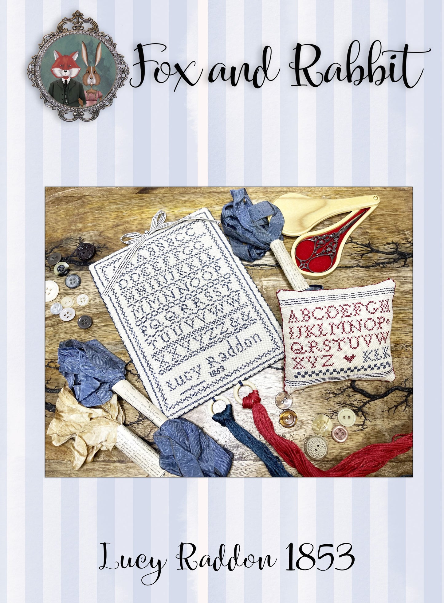 Lucy Raddon 1853 - Reproduction Sampler Pattern by Fox & Rabbit Designs